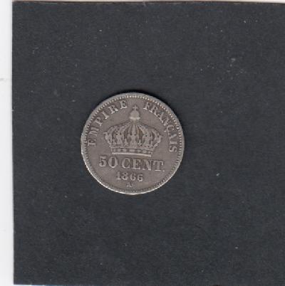 Beschrijving: 50 Centimes NAPOLEON III